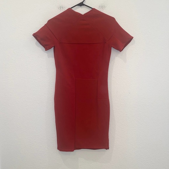 Alexander Wang Red Dress Short Sleeve Knit Body Con size Medium - Picture 3 of 4